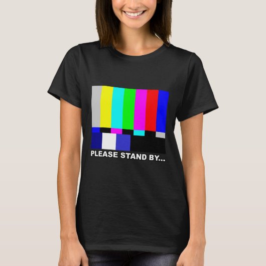Ga alsjeblieft bij TV Test Pattern Hallowe staan T-shirt (Voorkant)