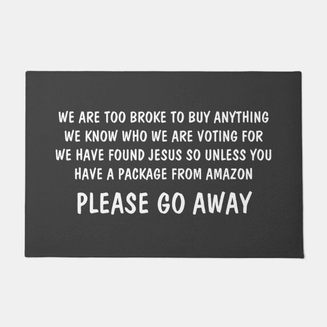 Ga alsjeblieft weg. Funny Rude Deurmat (Voorkant)