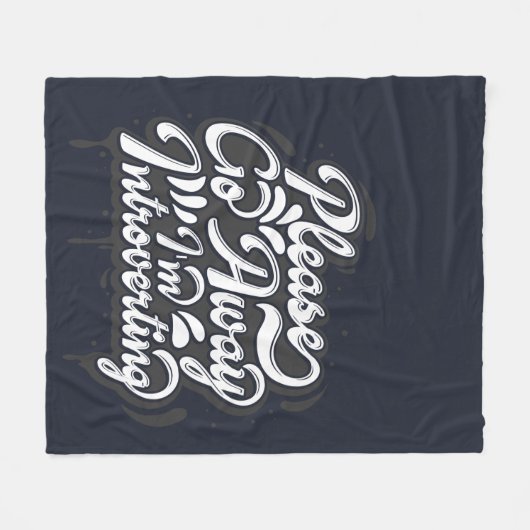 Ga Alsjeblieft Weg Ik Ben Introvert Noveltieit Fleece Deken (Voorkant (Horizontaal))