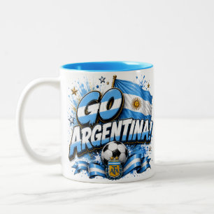 Ga Argentinië Voetbal Ontwerp   Argentinië Tweekleurige Koffiemok