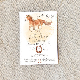 Ga baby door met baby shower van paardenfokkerij kaart