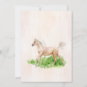 Ga baby door met baby shower van paardenfokkerij kaart (Achterkant)