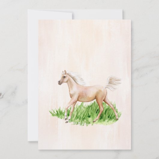 Ga baby door met baby shower van paardenfokkerij kaart (Achterkant)