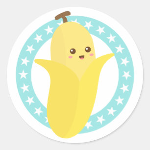 Ga Bananen met Mooie Banaan Ronde Sticker