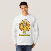 Ga Bananen! T-Shirt met lange mouwen | Leuk grafis (Voorkant volledig)