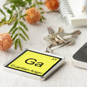 Ga - Beschermengel Grappige Chemie Element Symbool Sleutelhanger (Zijkant)
