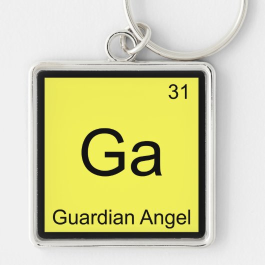 Ga - Beschermengel Grappige Chemie Element Symbool Sleutelhanger (Voorkant)