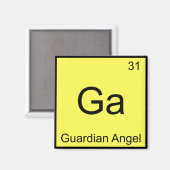 Ga - Beschermengel Grappige Chemie Elementsymbool Magneet (Voorkant / Achterkant)