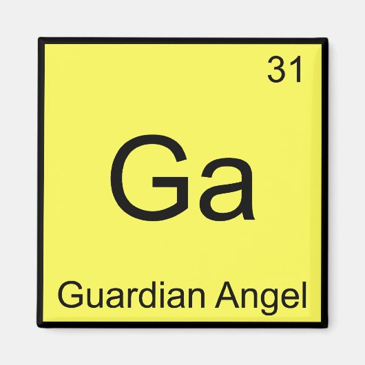 Ga - Beschermengel Grappige Chemie Elementsymbool Magneet (Voorkant)