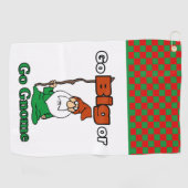 Ga Big of Go Gnome, Cute, Funny, Risico-Inname Golfhanddoek (Horizontaal)