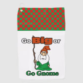 Ga Big of Go Gnome, Cute, Funny, Risico-Inname Golfhanddoek (Voorkant)