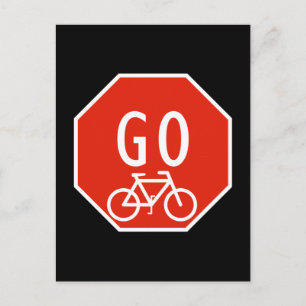 Ga Bike Sign. Briefkaart
