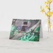 "Ga binnen als u CrAzY genoeg"Acrylgeboorte Kaart  (Gele Bloem)