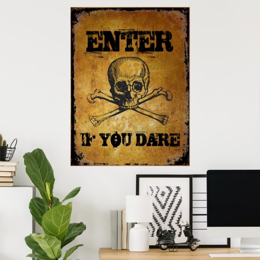 Ga binnen als u Halloween steun durft Poster (Thuiskantoor)