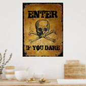 Ga binnen als u Halloween steun durft Poster (Keuken)