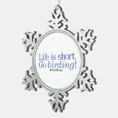 Ga Birding! Tin Sneeuwvlok Ornament (Rechts)