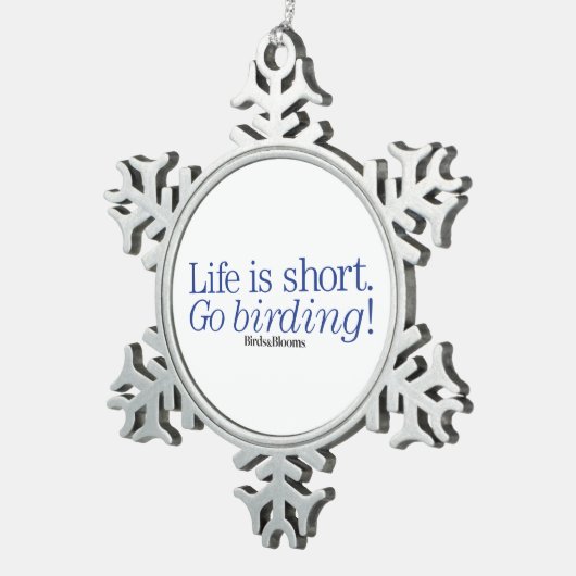 Ga Birding! Tin Sneeuwvlok Ornament (Rechts)