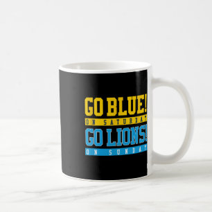 Ga blauw! Op zaterdag gaan de leeuwen! Op zondag F Koffiemok