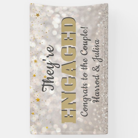 Ga Bling! Verlovingsaankondiging feestbanner Spandoek (Verticaal)