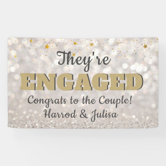 Ga blinken! Aankondigingsfeestbanner voor verlovin Spandoek (Horizontaal)