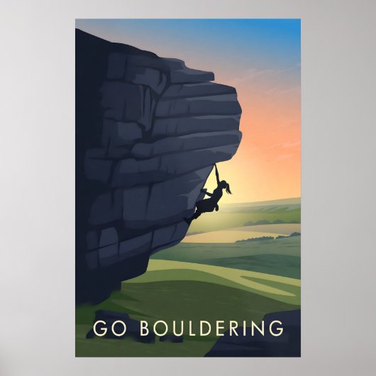Ga Boulderen Reisposter Poster (Voorkant)