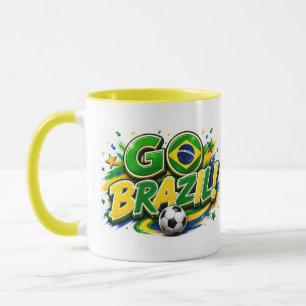 GA Brazilië Patriottische Voetbal Fan Mok   Brazil