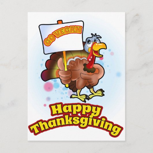 Ga Briefkaart van de Thanksgiving van de Veganist (Voorkant)