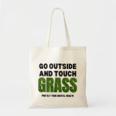 GA BUITEN AANRAKING GRASS Funny Humor Tote Bag (Voorkant)