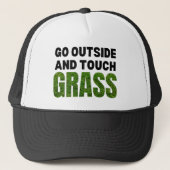 GA BUITEN AANRAKING GRASS Funny Humor Trucker Pet (Voorkant)