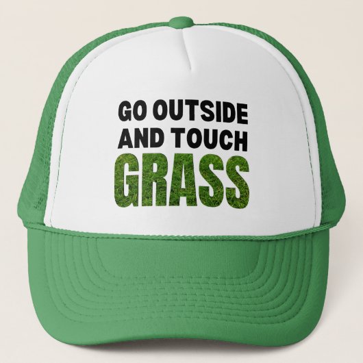 GA BUITEN AANRAKING GRASS Funny Humor Trucker Pet (Voorkant)