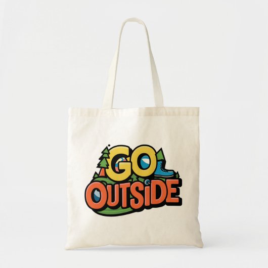 Ga buiten avontuur tote bag (Voorkant)