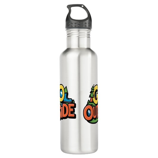 Ga buiten avontuur waterfles (Achterkant)
