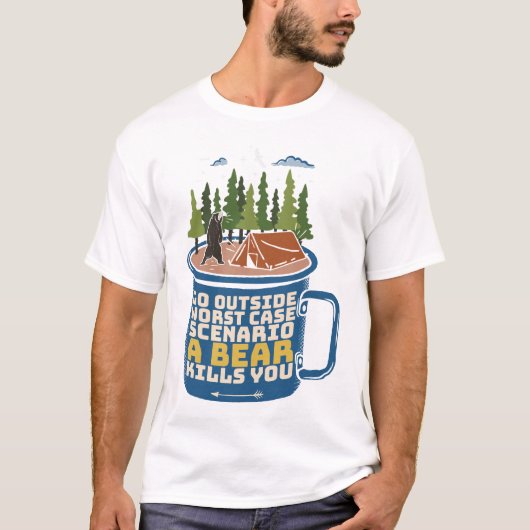 Ga buiten Beer aanval grappig Gezegde T-shirt (Voorkant)