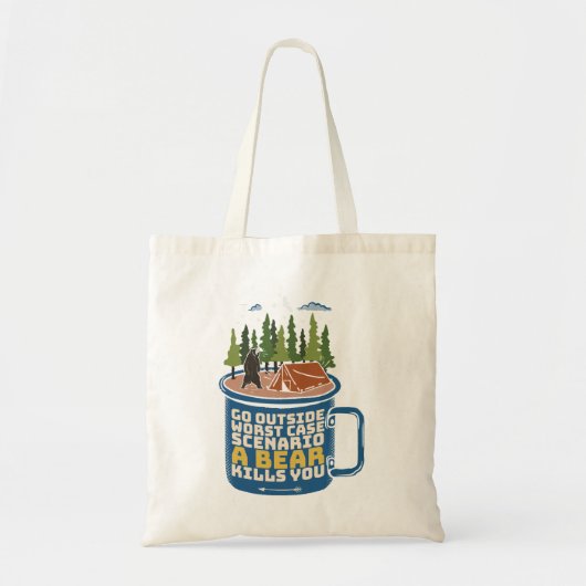 Ga buiten Beer aanval grappig Gezegde Tote Bag (Voorkant)