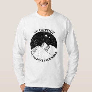 ga buiten de grafische kaart om met een verbazingw t-shirt