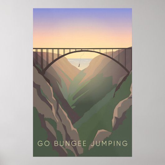 Ga Bungeejumpen Reisposter Poster (Voorkant)