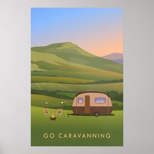 Ga Caravannen Reisposter Poster (Voorkant)