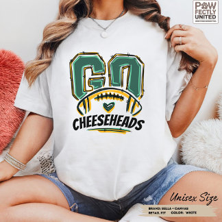 Ga Cheeseheads Voetbalfan Groen Geel Aangepast Tri-Blend Shirt