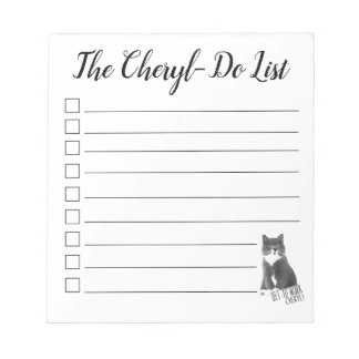 Ga Cheryl aan het werk! Cheryl-Do-lijst Notitieblok
