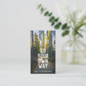 Ga de kaart van het Trail van het Geocaching met I Visitekaartje (Staand voorkant)