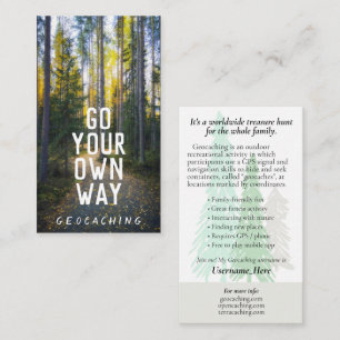 Ga de kaart van het Trail van het Geocaching met I Visitekaartje
