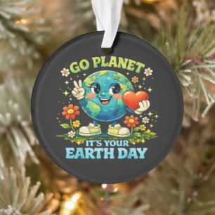 Ga de planeet Het is je aardse dag groen Ornament