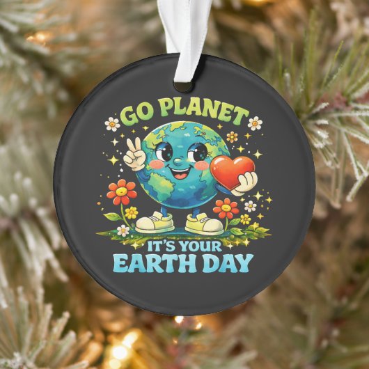 Ga de planeet Het is je aardse dag groen Ornament (Boom)