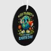 Ga de planeet Het is je aardse dag groen Ornament (voorkant)