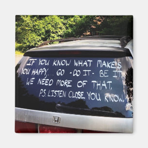 Ga doen wat je gelukkig maakt - Achtergrond magnee Magneet