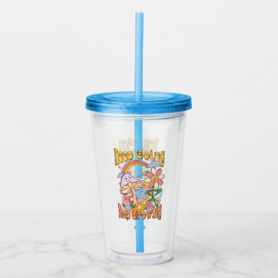 Ga door, blijf groeien Paddenstoel & Bloemen Acryl Drinkbeker