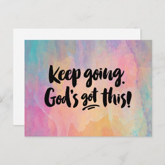 Ga door. God heeft dit! Briefkaart (Voorkant / Achterkant)