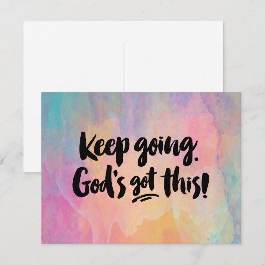Ga door. God heeft dit! Briefkaart (Voorkant / Achterkant)