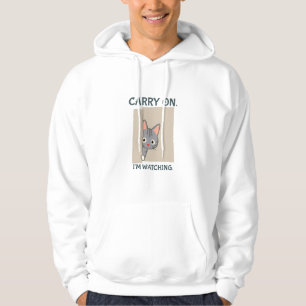 Ga door, ik kijk naar Grijze Kat Hoodie