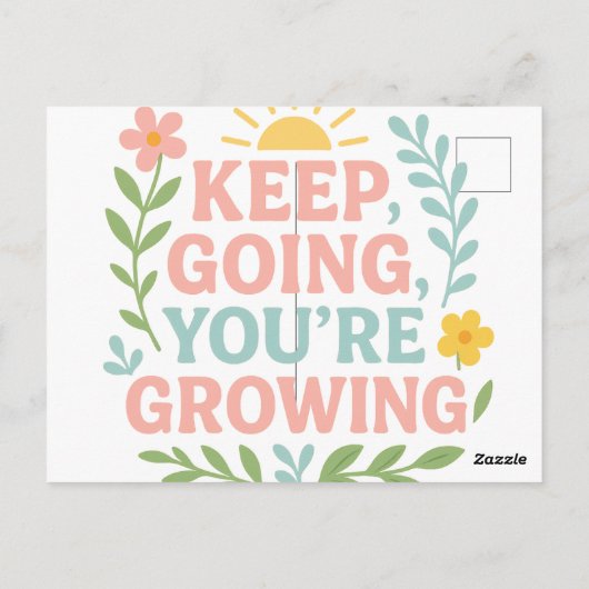 Ga door, je groeit briefkaart (Achterkant)